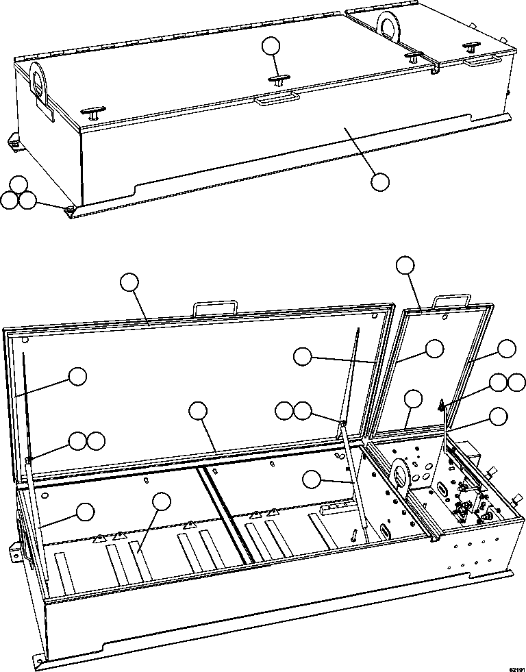 Komatsu parts book diagram for AFE59-EZ 930E-4 S/N A31527, A31539, A31541, A31553, A31555, A31563 & A31565  LOS PELAMBRES: BATTERY BOX    1/5