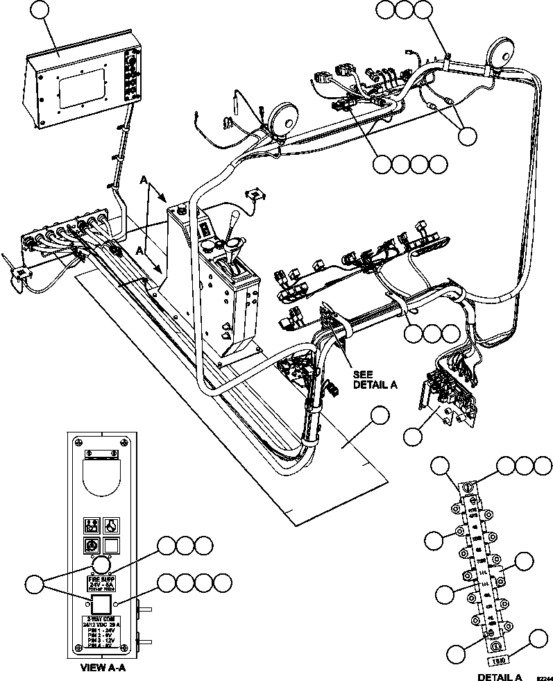 Komatsu parts book diagram for AFE59-EZ 930E-4 S/N A31527, A31539, A31541, A31553, A31555, A31563 & A31565  LOS PELAMBRES: CAB ELECTRICAL WIRING   1/2