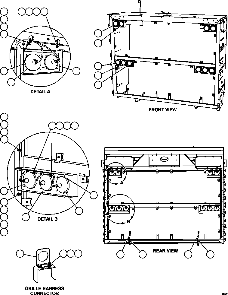 Komatsu parts book diagram for AFE59-EZ 930E-4 S/N A31527, A31539, A31541, A31553, A31555, A31563 & A31565  LOS PELAMBRES: HEADLIGHT/FOG LIGHT