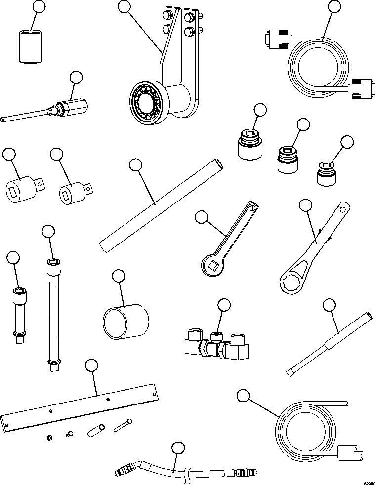 Komatsu parts book diagram for AFE59-EZ 930E-4 S/N A31527, A31539, A31541, A31553, A31555, A31563 & A31565  LOS PELAMBRES: TOOL GROUP   1/2    58F-98-00000