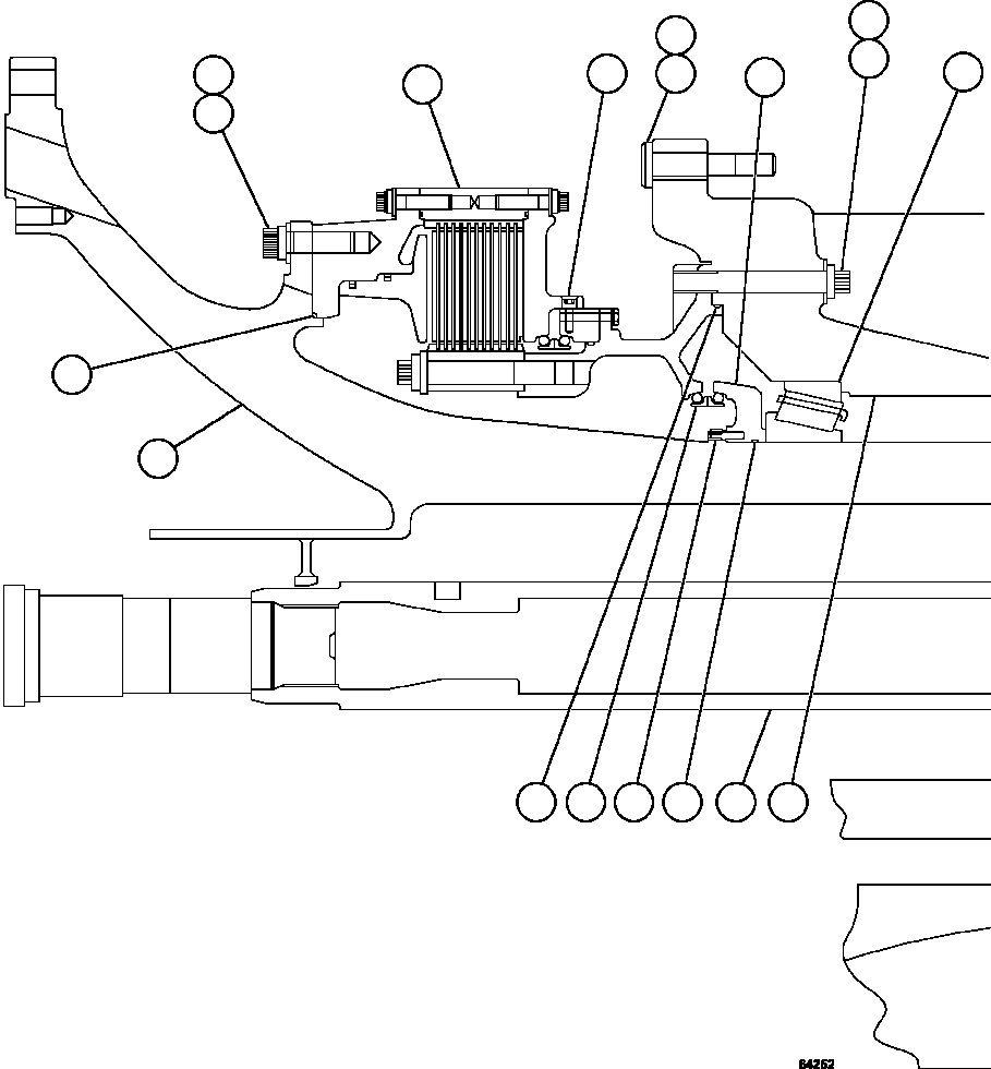 Komatsu parts book diagram for AFE59-EZ 930E-4 S/N A31527, A31539, A31541, A31553, A31555, A31563 & A31565  LOS PELAMBRES: TRANSMISSION, MOTORIZED WHEEL 1/2   58F-30-00011