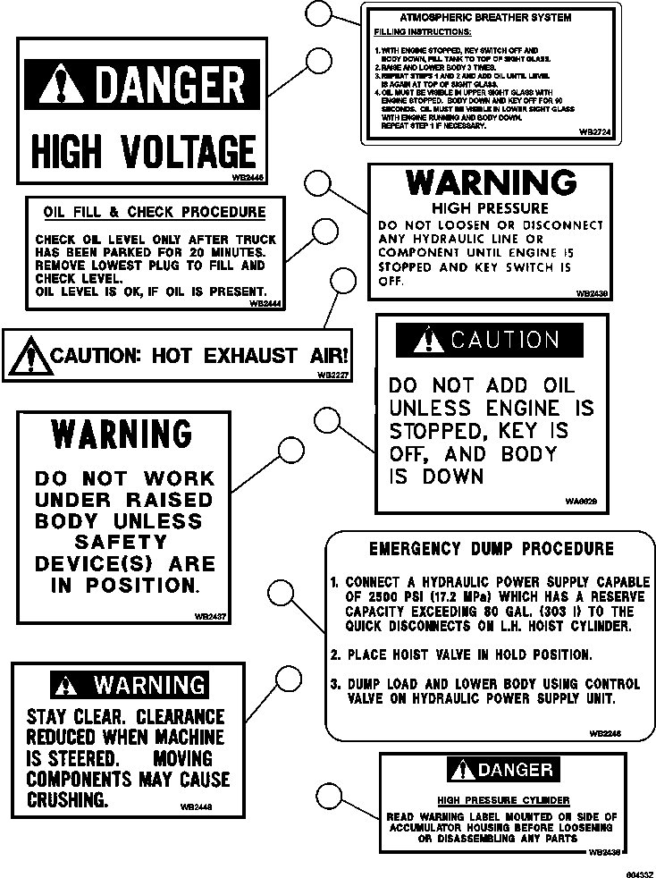 Komatsu parts book diagram for AFE59-FF 930E-4 S/N A31624 & A31628  ANTELOPE COAL: DECALS & WARNINGS  1/4