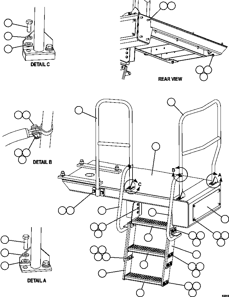 Komatsu parts book diagram for AFE59-FF 930E-4 S/N A31624 & A31628  ANTELOPE COAL: RH STEPS & PLATFORM