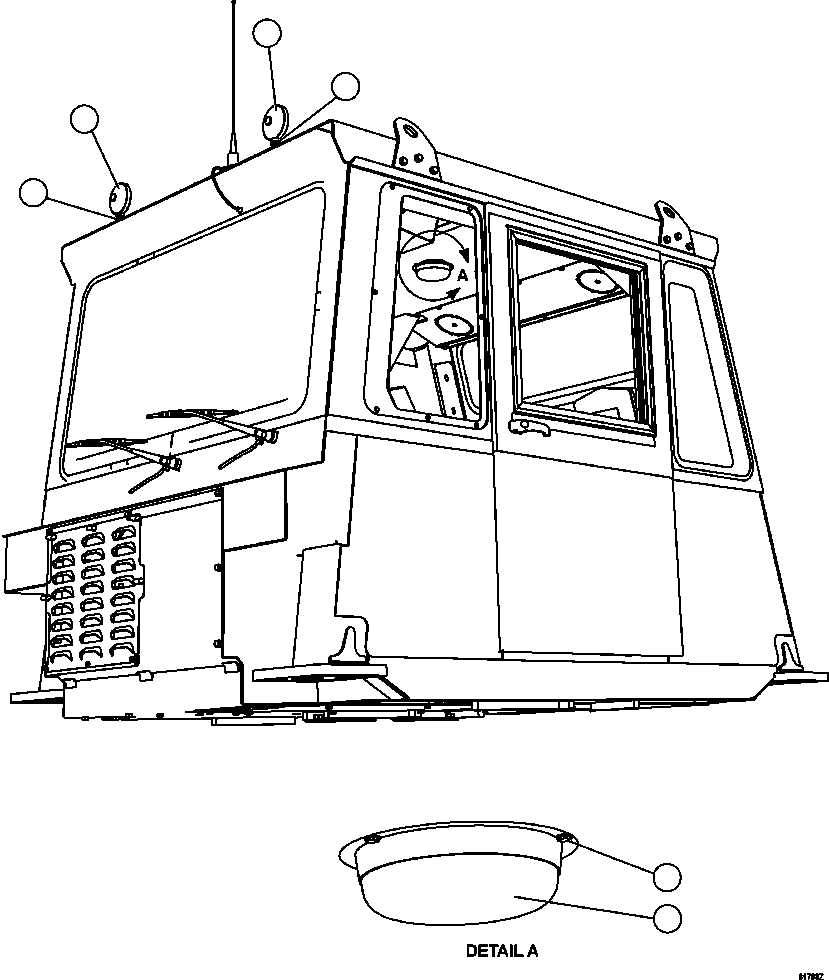 Komatsu parts book diagram for AFE59-FF 930E-4 S/N A31624 & A31628  ANTELOPE COAL: CAB LIGHTS