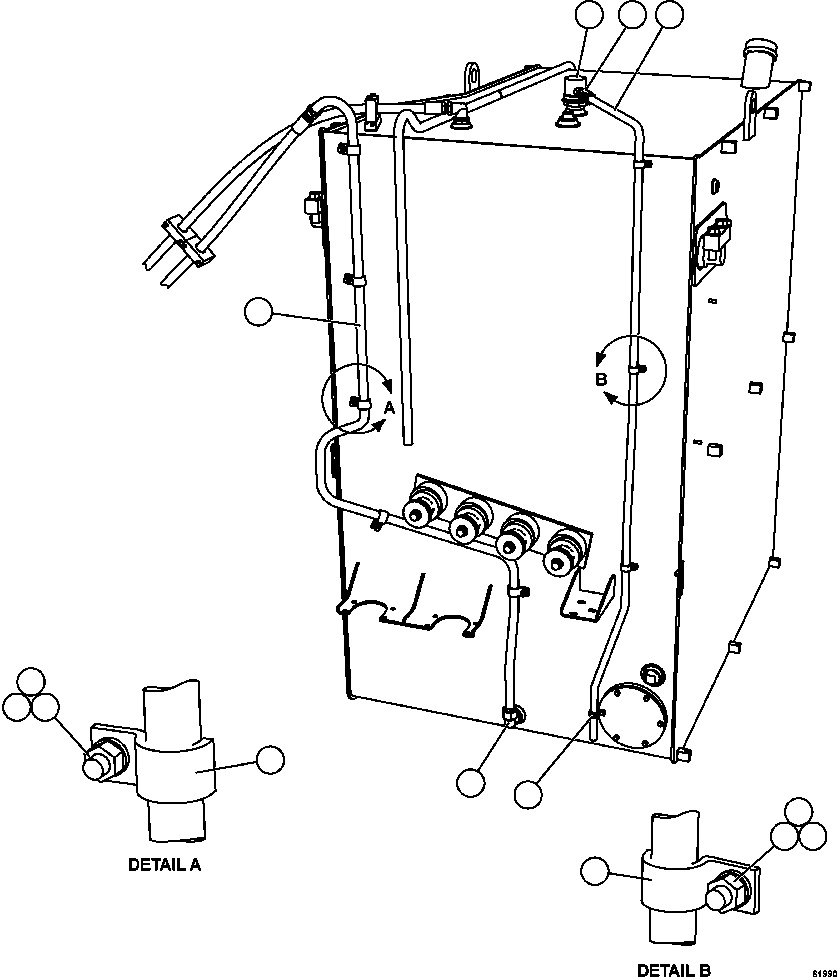 Komatsu parts book diagram for AFE59-FF 930E-4 S/N A31624 & A31628  ANTELOPE COAL: FUEL SYSTEM PIPING   2/4