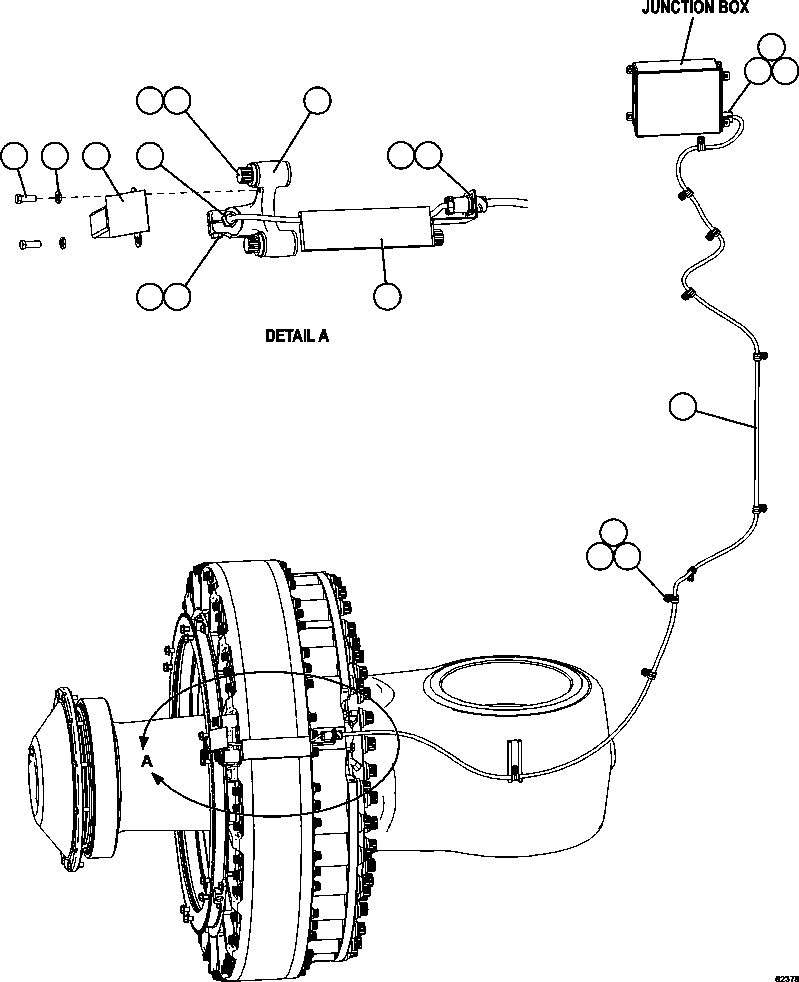 Komatsu parts book diagram for AFE59-FF 930E-4 S/N A31624 & A31628  ANTELOPE COAL: FRONT WHEEL SPEED SENSORS