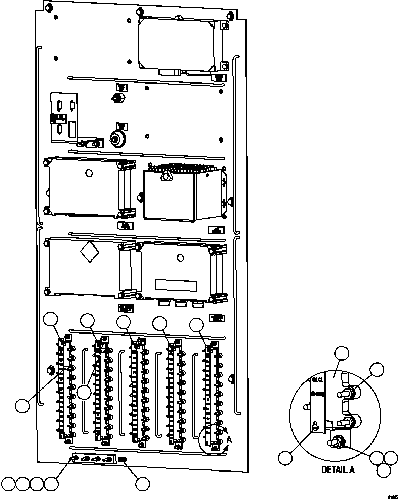 Komatsu parts book diagram for AFE59-FF 930E-4 S/N A31624 & A31628  ANTELOPE COAL: AUXILIARY CONTROL CABINET - RIGHT SIDE WALL  2/2