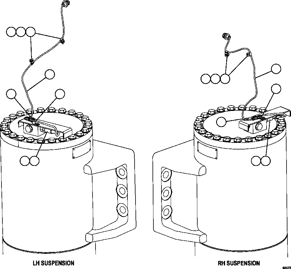 Komatsu parts book diagram for AFE59-FF 930E-4 S/N A31624 & A31628  ANTELOPE COAL: PLM SENSOR - FRONT SUSPENSIONS