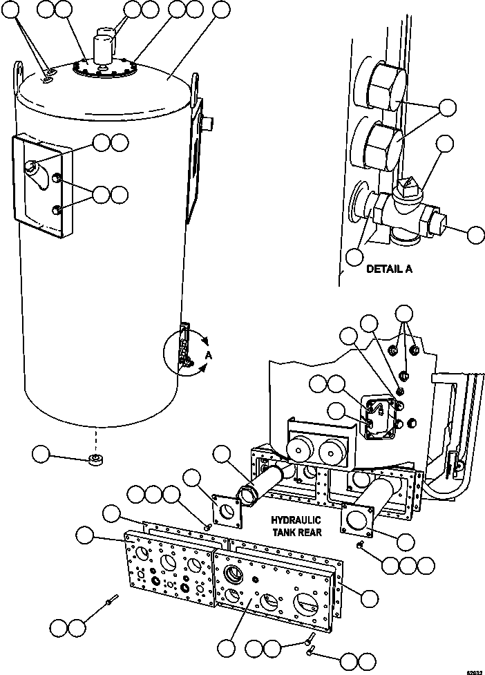 Komatsu parts book diagram for AFE59-FF 930E-4 S/N A31624 & A31628  ANTELOPE COAL: HYDRAULIC TANK ASSEMBLY