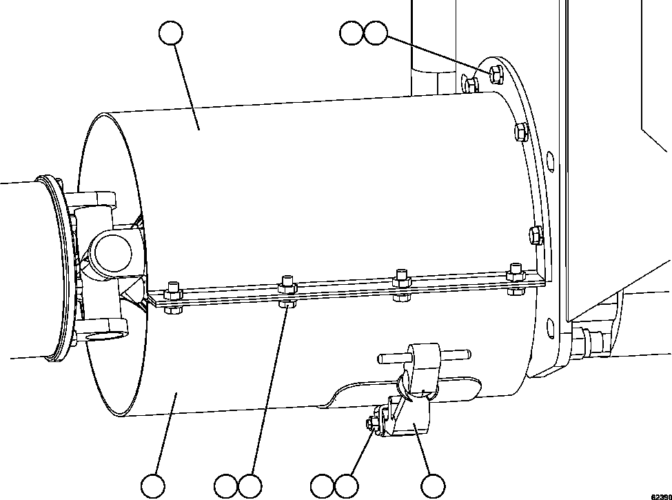 Komatsu parts book diagram for AFE59-FF 930E-4 S/N A31624 & A31628  ANTELOPE COAL: DRIVESHAFT GUARD