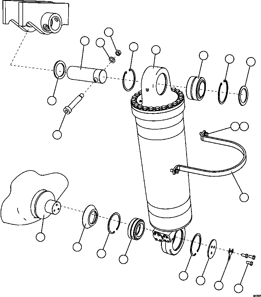 Komatsu parts book diagram for AFE59-FF 930E-4 S/N A31624 & A31628  ANTELOPE COAL: HOIST CYLINDER INSTALLATION