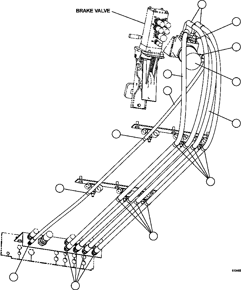 Komatsu parts book diagram for AFE59-FF 930E-4 S/N A31624 & A31628  ANTELOPE COAL: STEERING CONTROL UNIT PIPING