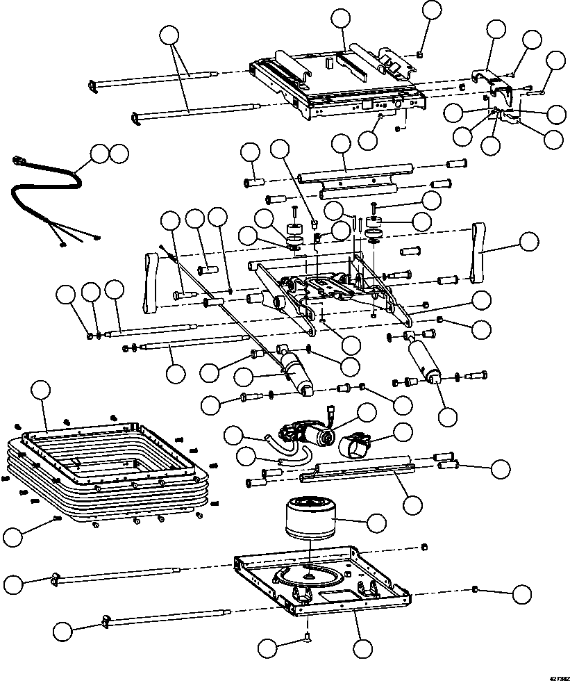 Komatsu parts book diagram for AFE59-FK 930E-4 S/N A31674 - A31676, A31685, A31687 & A31689  JWANENG: SEAT SUSPENSION ASSEMBLY    XA5816