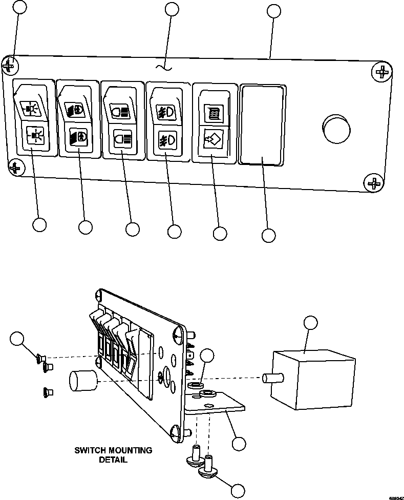 Komatsu parts book diagram for AFE59-FK 930E-4 S/N A31674 - A31676, A31685, A31687 & A31689  JWANENG: LOWER L.H. DASH MODULE