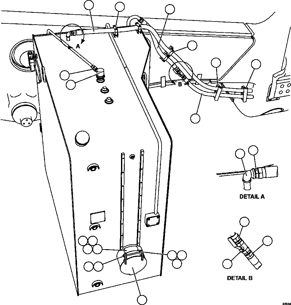 Komatsu parts book diagram for AFE59-FK 930E-4 S/N A31674 - A31676, A31685, A31687 & A31689  JWANENG: FUEL SYSTEM PIPING     1/3