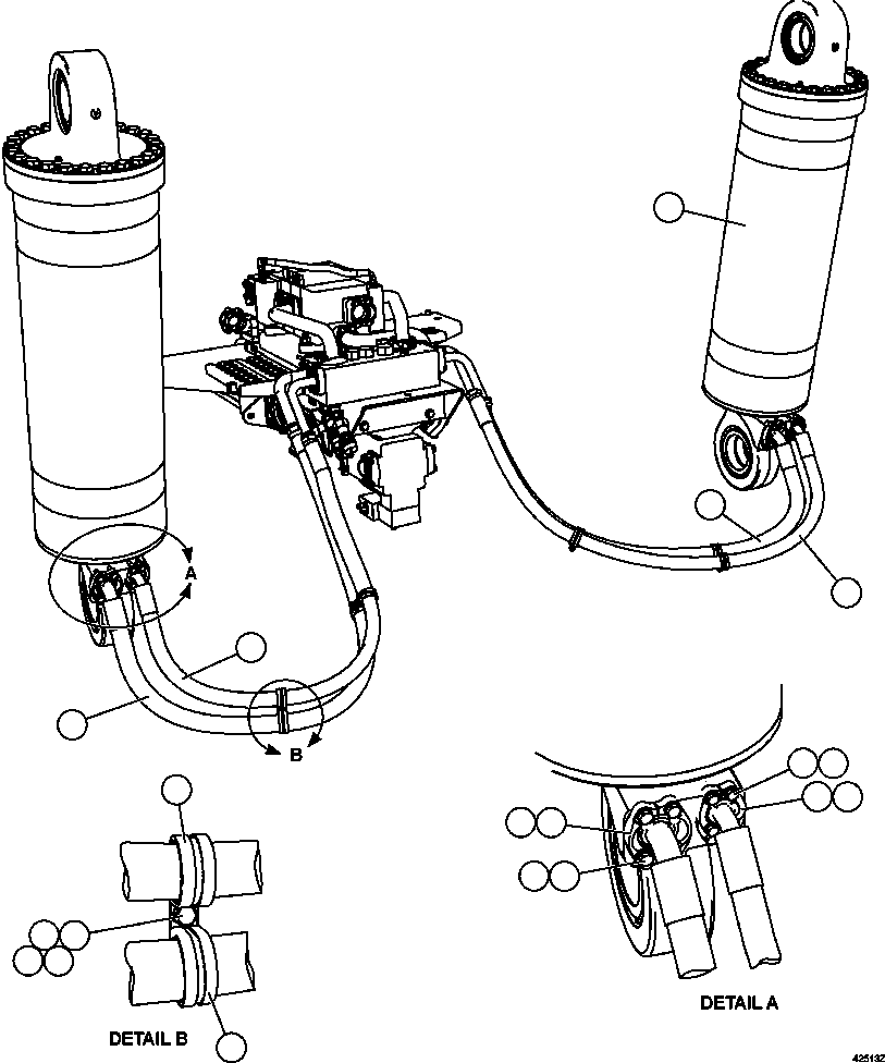 Komatsu parts book diagram for AFE59-FK 930E-4 S/N A31674 - A31676, A31685, A31687 & A31689  JWANENG: HOIST CYLINDER PIPING