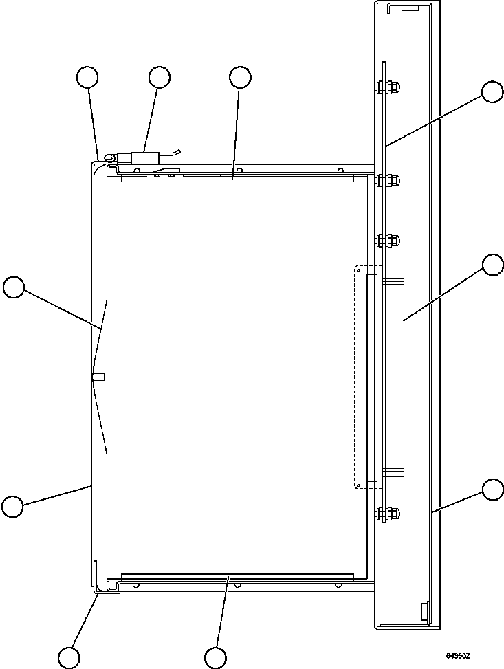 Komatsu parts book diagram for AFE59-FK 930E-4 S/N A31674 - A31676, A31685, A31687 & A31689  JWANENG: PANEL - ICP   2/2      58B-43-00201