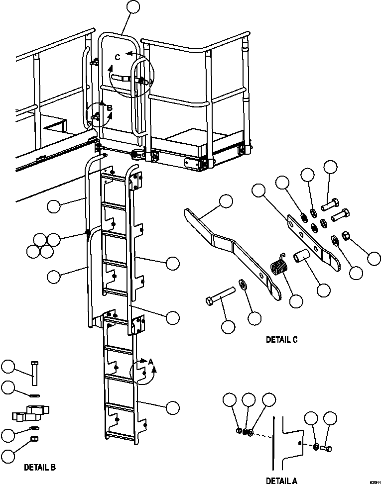 Komatsu parts book diagram for AFE59-FL 930E-4 S/N A31693, A31701, A31710, A31714, A31738 & A31740  TECK - GREENHILLS / FORDING RIVER / QUINTETTE: RH GATE & LADDER