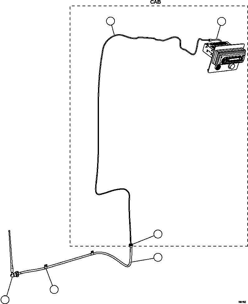 Komatsu parts book diagram for AFE59-FL 930E-4 S/N A31693, A31701, A31710, A31714, A31738 & A31740  TECK - GREENHILLS / FORDING RIVER / QUINTETTE: RADIO ANTENNA INSTALLATION