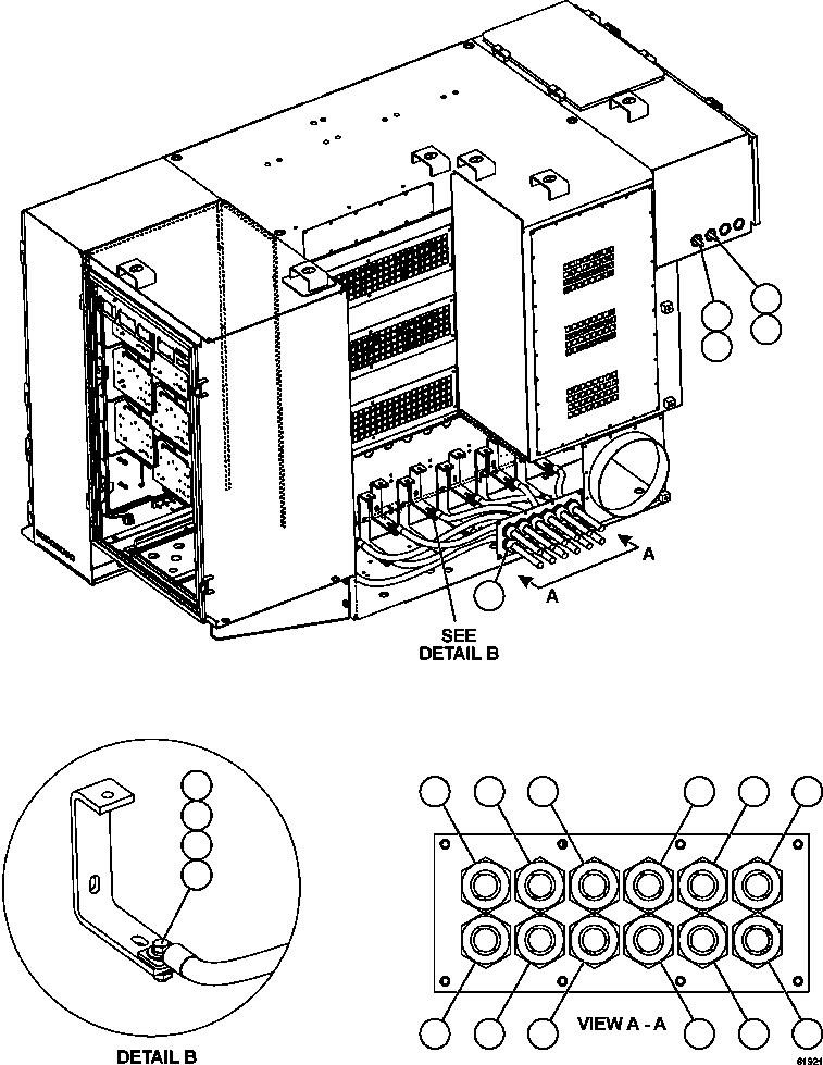 Komatsu parts book diagram for AFE59-FL 930E-4 S/N A31693, A31701, A31710, A31714, A31738 & A31740  TECK - GREENHILLS / FORDING RIVER / QUINTETTE: CONTROL CABINET EXTERNAL WIRING    1/3