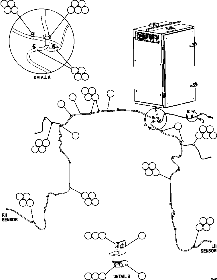 Komatsu parts book diagram for AFE59-FL 930E-4 S/N A31693, A31701, A31710, A31714, A31738 & A31740  TECK - GREENHILLS / FORDING RIVER / QUINTETTE: FRONT WHEEL SPEED SENSOR HARNESS