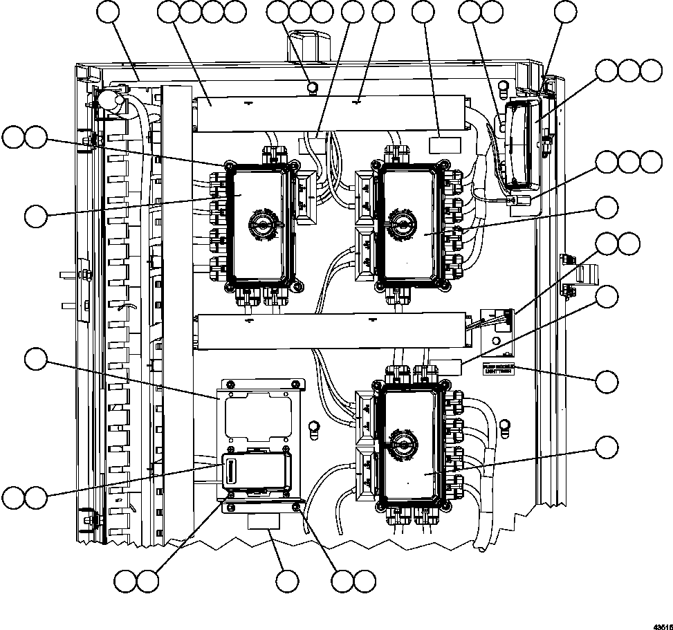 Komatsu parts book diagram for AFE59-FL 930E-4 S/N A31693, A31701, A31710, A31714, A31738 & A31740  TECK - GREENHILLS / FORDING RIVER / QUINTETTE: AUXILIARY CONTROL CABINET COMPONENTS - RH WALL 1/2