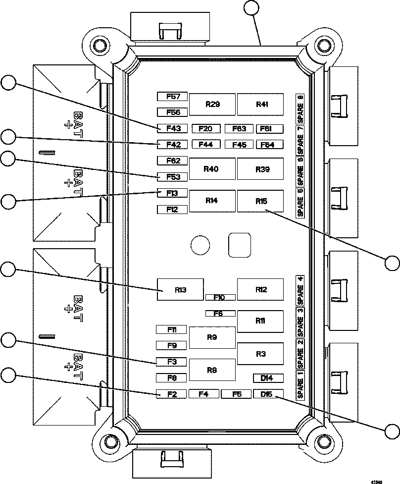 Komatsu parts book diagram for AFE59-FL 930E-4 S/N A31693, A31701, A31710, A31714, A31738 & A31740  TECK - GREENHILLS / FORDING RIVER / QUINTETTE: VEHICLE ELECTRICAL CENTER (VEC-89)    58E-06-02070