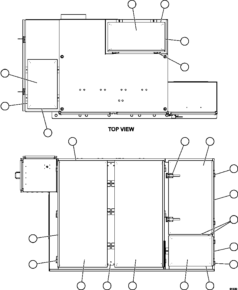 Komatsu parts book diagram for AFE59-FL 930E-4 S/N A31693, A31701, A31710, A31714, A31738 & A31740  TECK - GREENHILLS / FORDING RIVER / QUINTETTE: CONTROL CABINET - DOORS & COVERS 1/2  58B-43-00191