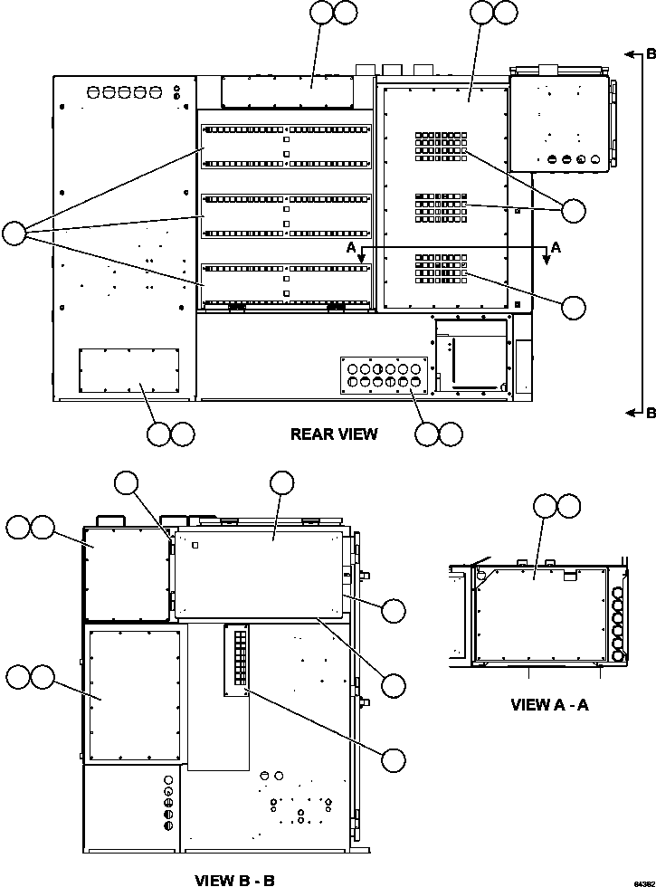 Komatsu parts book diagram for AFE59-FL 930E-4 S/N A31693, A31701, A31710, A31714, A31738 & A31740  TECK - GREENHILLS / FORDING RIVER / QUINTETTE: CONTROL CABINET - DOORS & COVERS 2/2  58B-43-00191