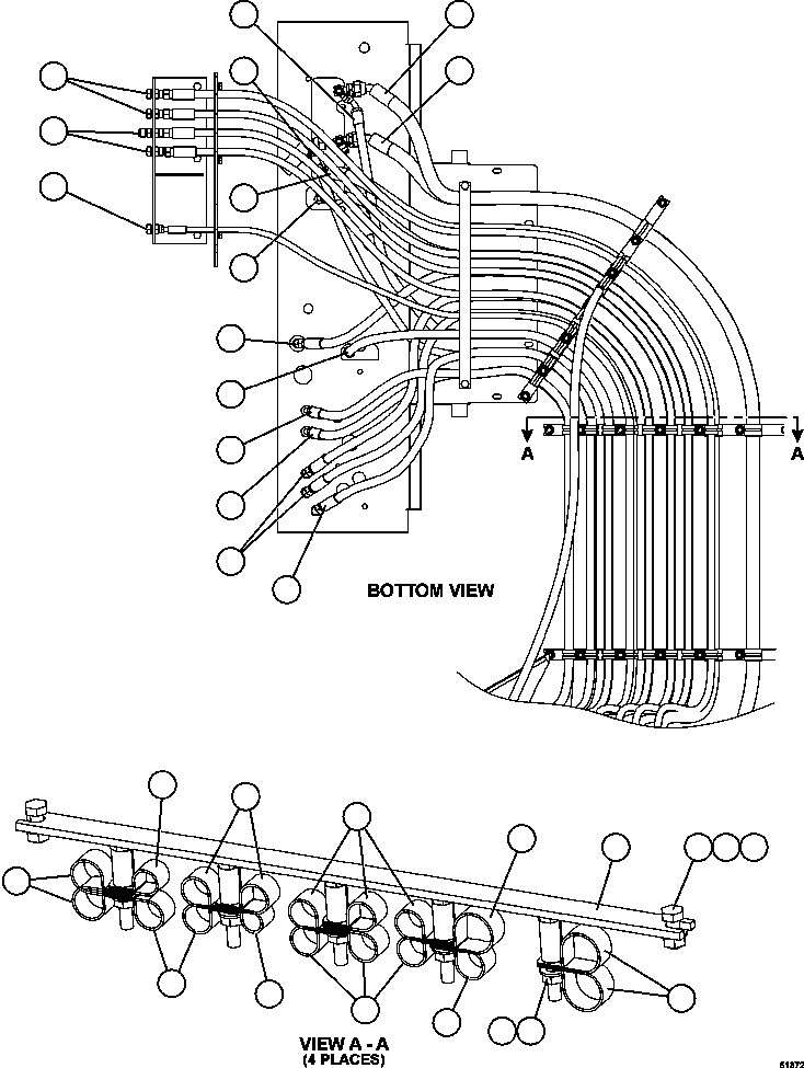 Komatsu parts book diagram for AFE59-FV 930E-4 S/N A31832 - A31834, A31838 - A31839 & A31847 - A31848  LOS BRONCES: HYDRAULIC BRAKE CABINET HOSE ROUTING    2/3
