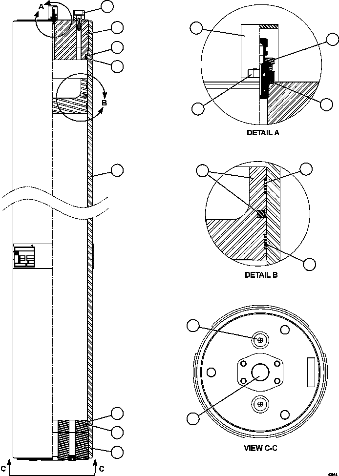 Komatsu parts book diagram for AFE59-FV 930E-4 S/N A31832 - A31834, A31838 - A31839 & A31847 - A31848  LOS BRONCES: PISTON ACCUMULATOR    PC2575