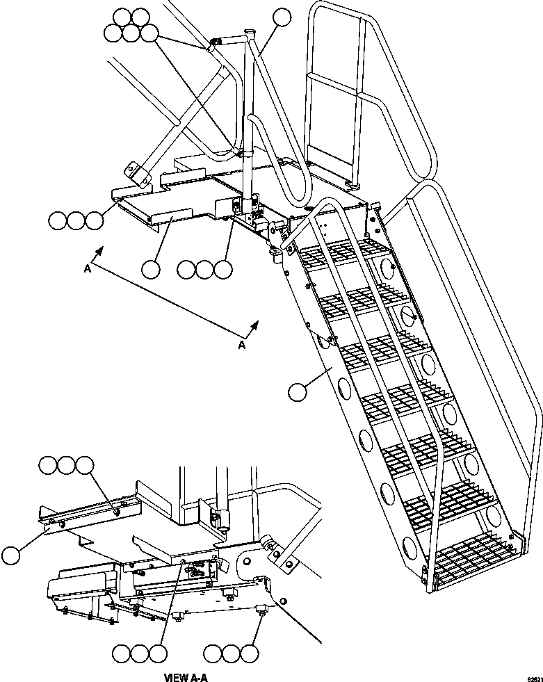 Dump Trucks Komatsu / AFE59-FV 930E-4 S/N A31832 - A31834, A31838 - A31839 & A31847 - A31848  LOS BRONCES(AFE59-FV) / RETRACTABLE LADDER INSTALLATION   1/4(638 : 62521)