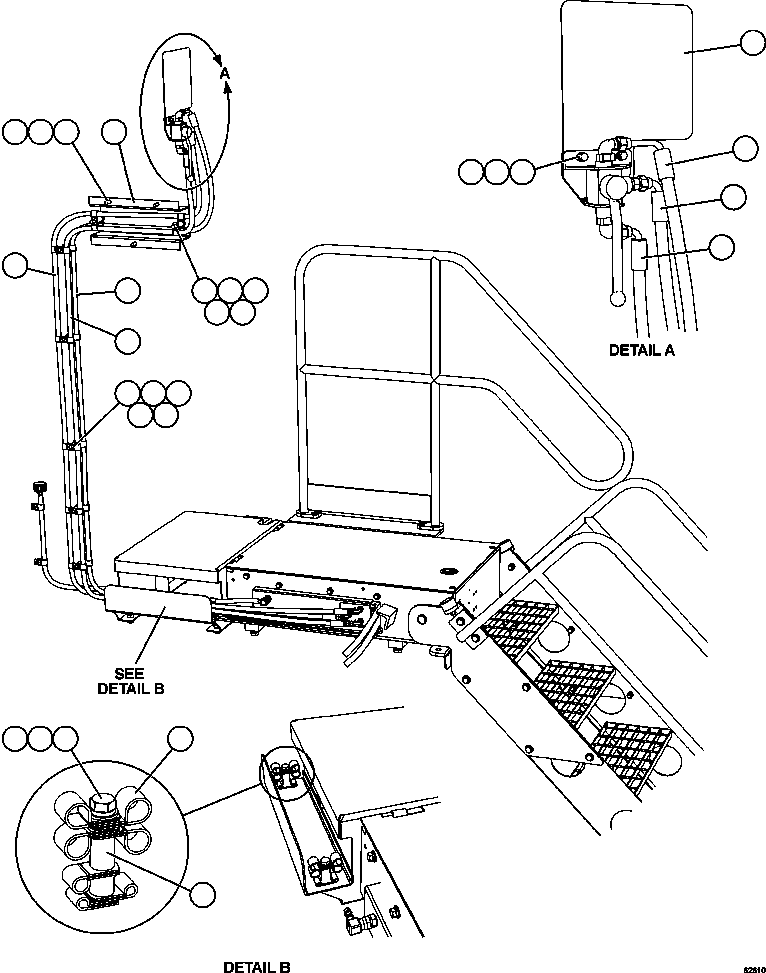 Komatsu parts book diagram for AFE59-FV 930E-4 S/N A31832 - A31834, A31838 - A31839 & A31847 - A31848  LOS BRONCES: RETRACTABLE LADDER INSTALLATION   2/4