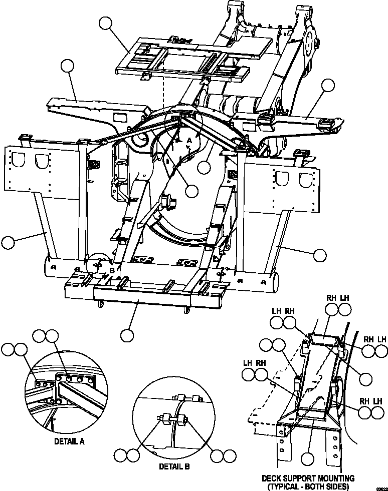 Komatsu parts book diagram for AFE59-FW 930E-4 S/N A31849 & A31860  CERREJON: FRAME & UPRIGHTS
