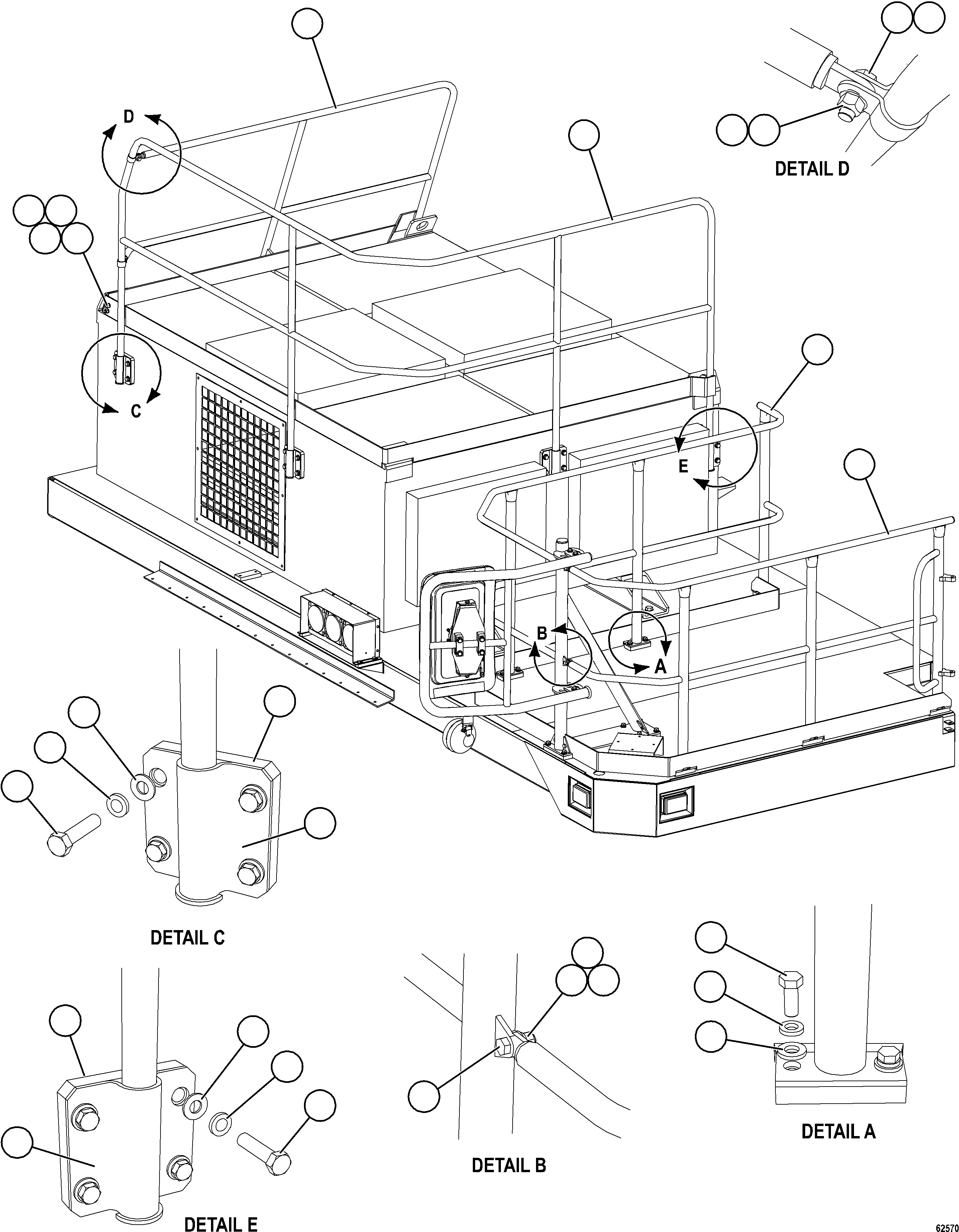 Komatsu parts book diagram for AFE59-FW 930E-4 S/N A31849 & A31860  CERREJON: RH DECK HANDRAILS