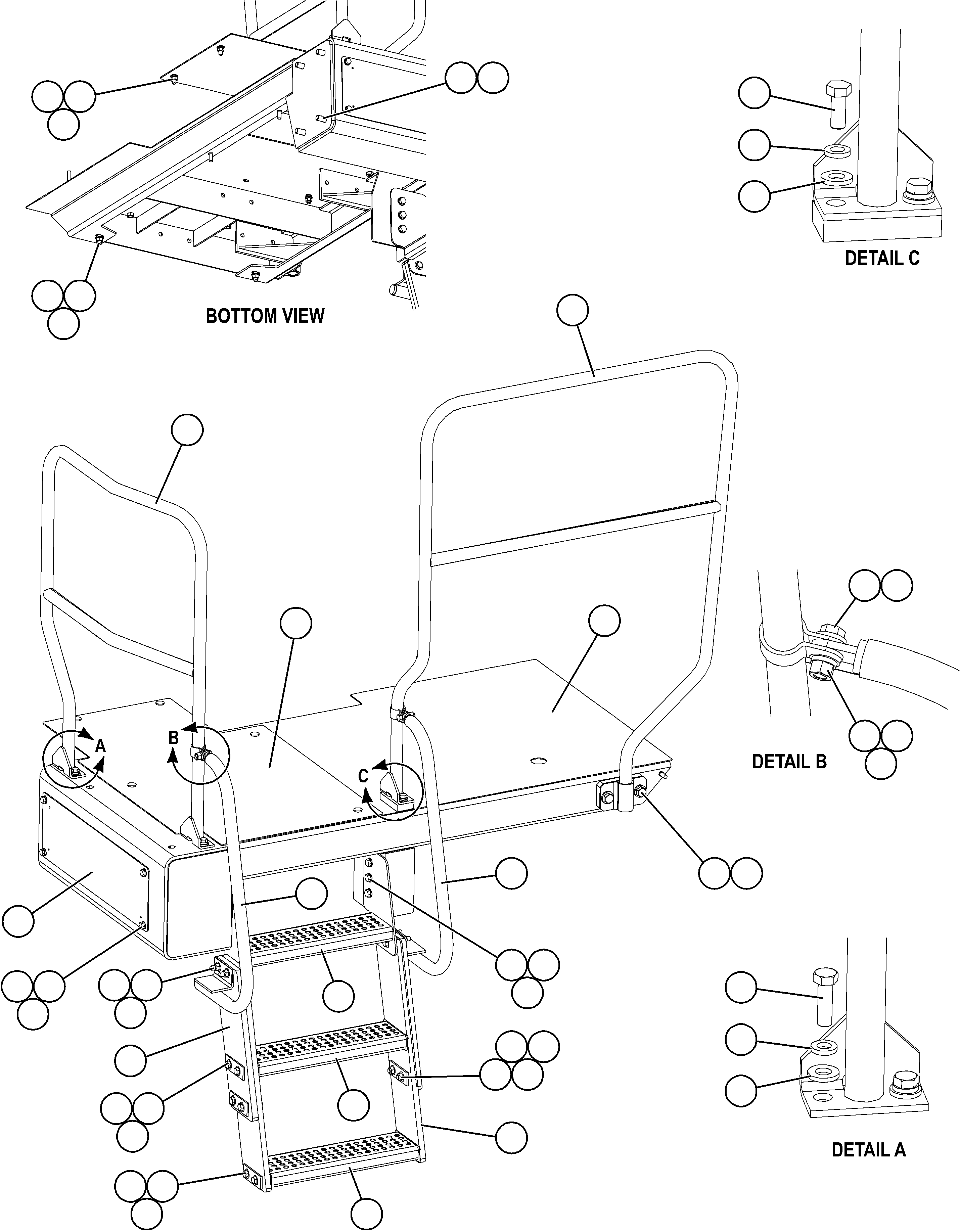 Komatsu parts book diagram for AFE59-FW 930E-4 S/N A31849 & A31860  CERREJON: LH STEPS & PLATFORM