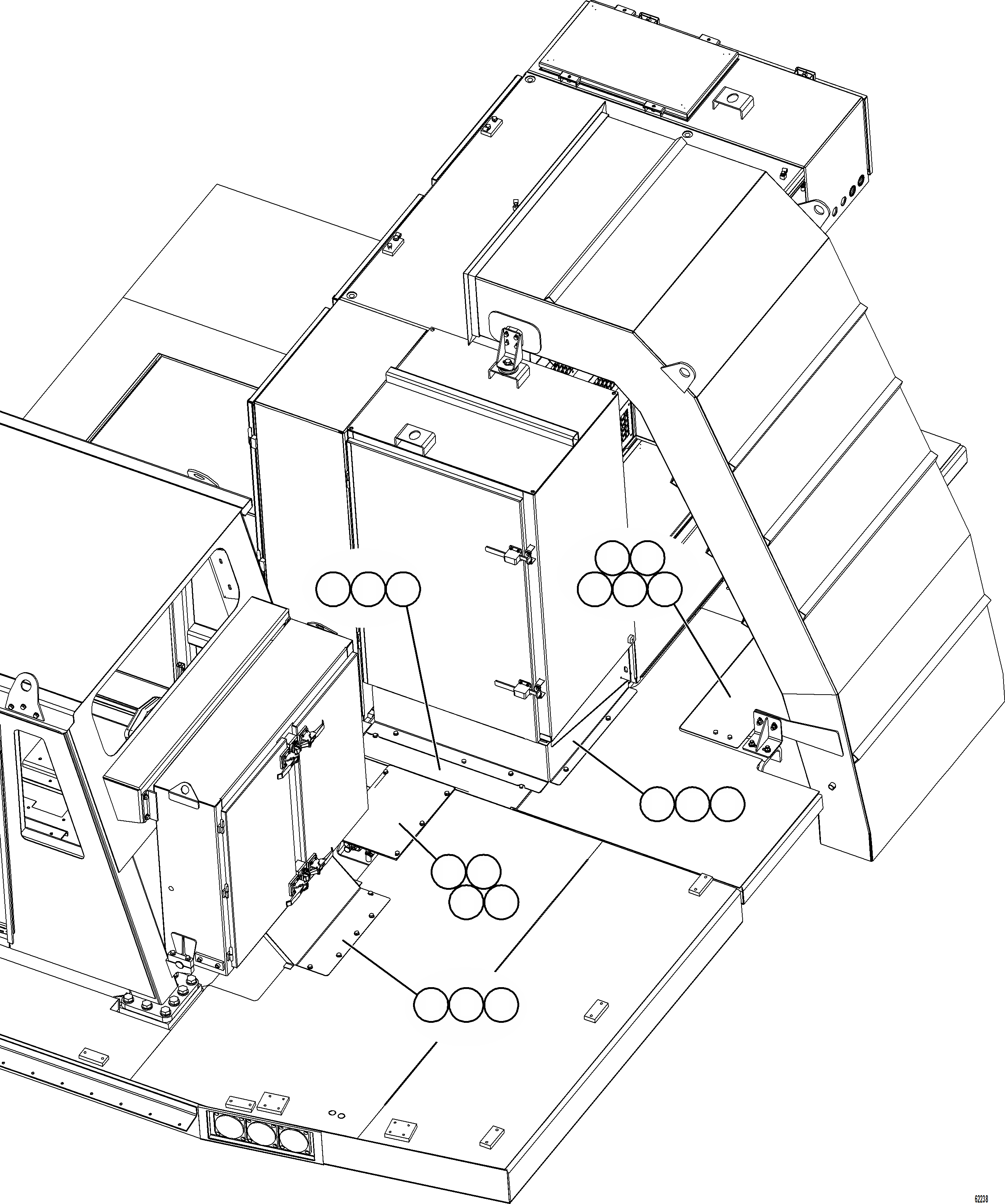 Komatsu parts book diagram for AFE59-FW 930E-4 S/N A31849 & A31860  CERREJON: DECK COVERS