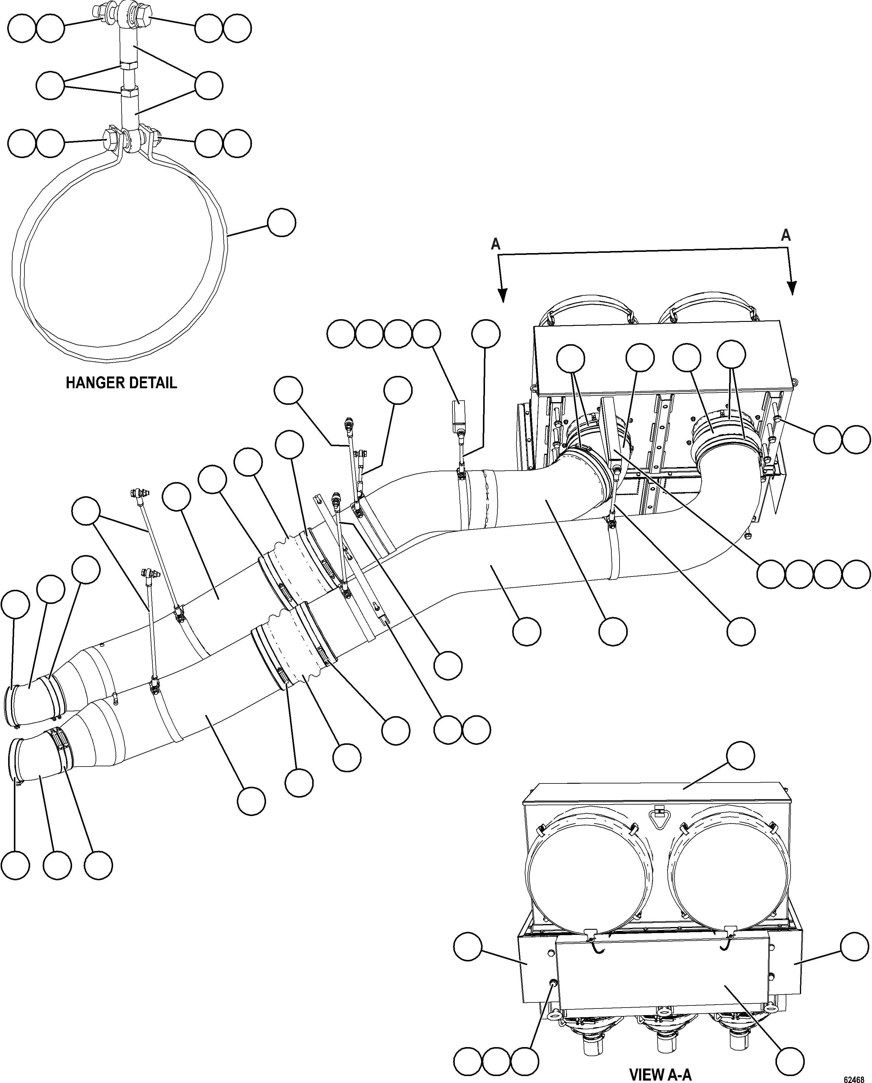 Komatsu parts book diagram for AFE59-FW 930E-4 S/N A31849 & A31860  CERREJON: AIR CLEANER PIPING & INSTALLATION - RH