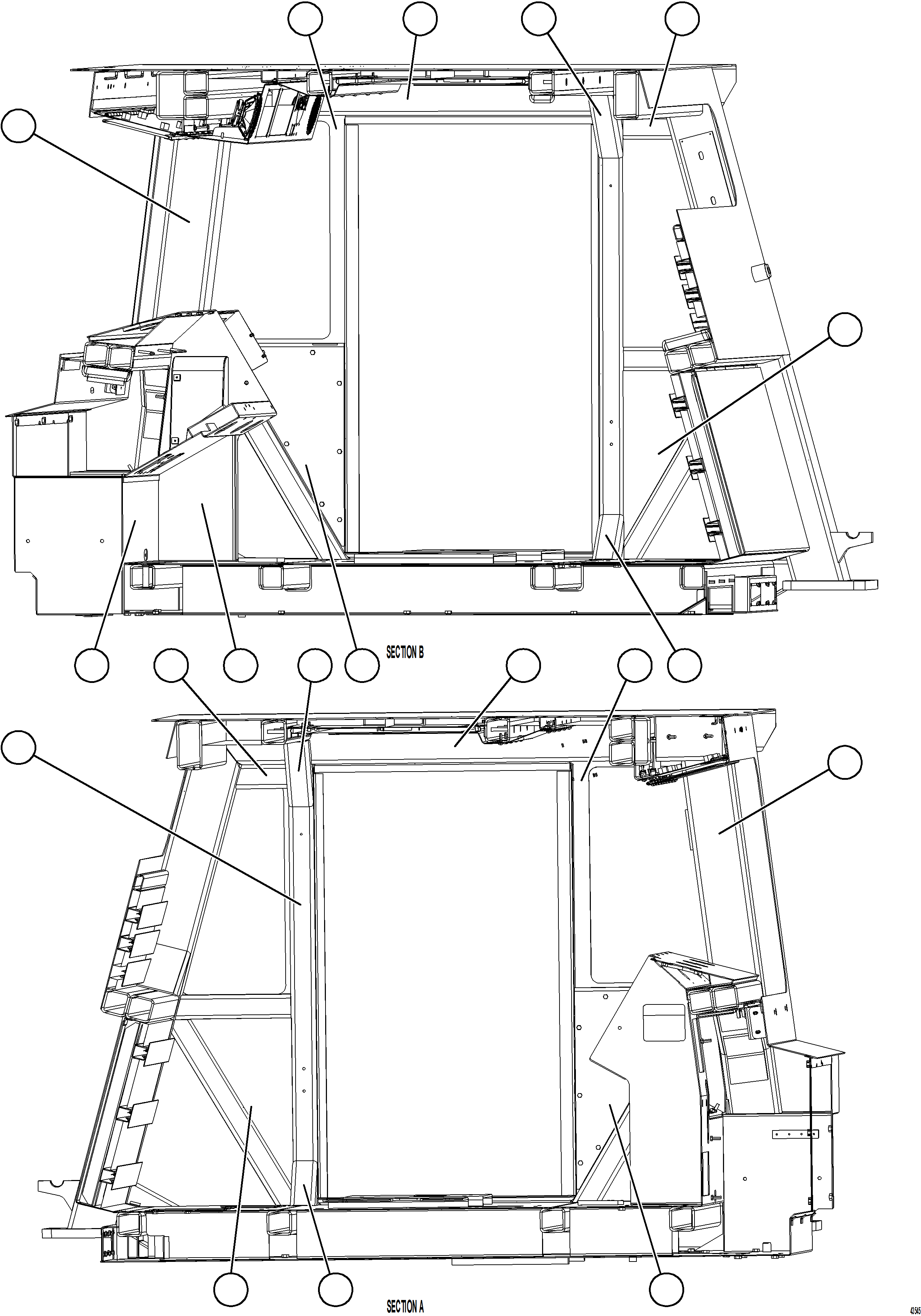 Komatsu parts book diagram for AFE59-FW 930E-4 S/N A31849 & A31860  CERREJON: CAB CARPET   2/2