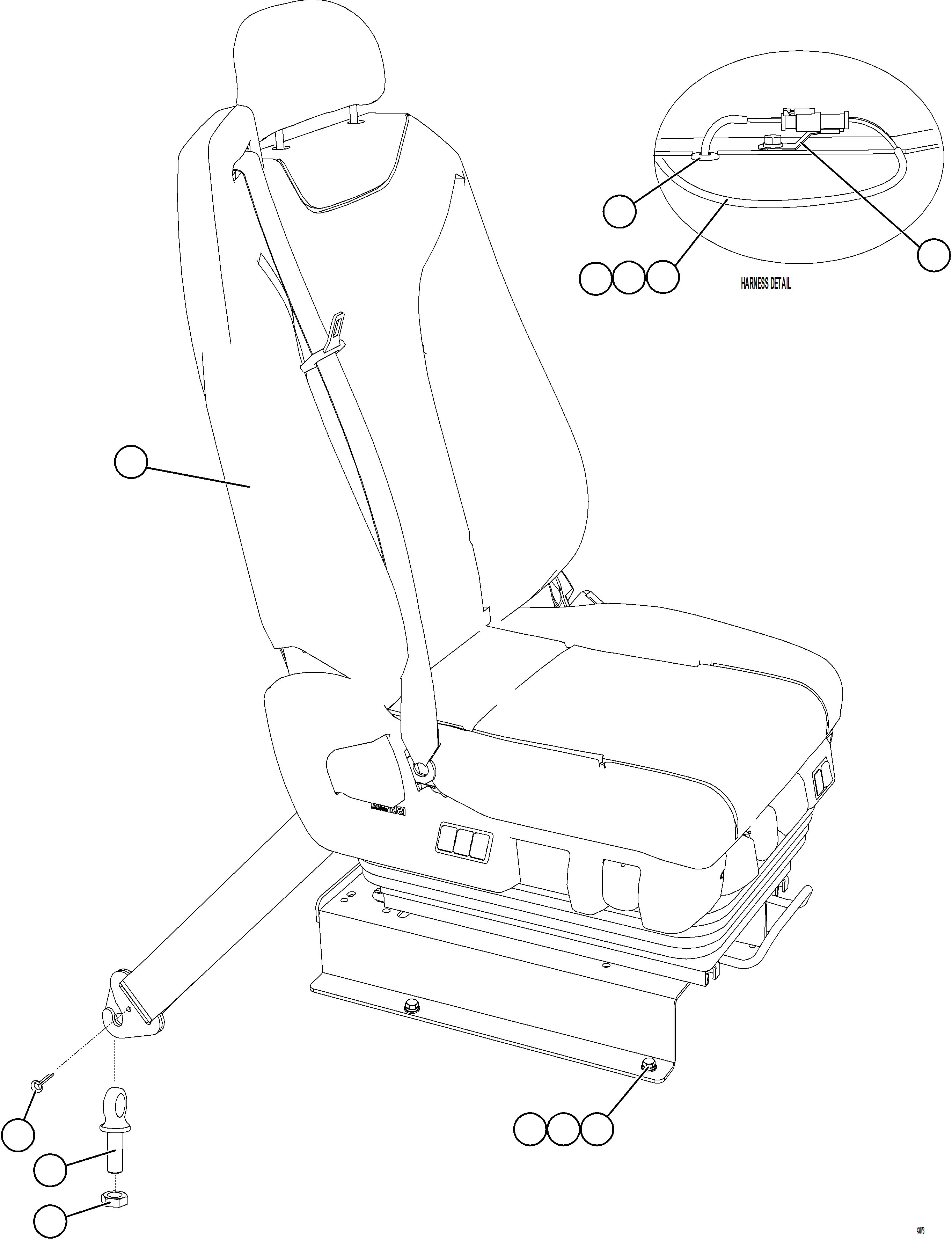 Komatsu parts book diagram for AFE59-FW 930E-4 S/N A31849 & A31860  CERREJON: PASSENGER SEAT INSTALLATION