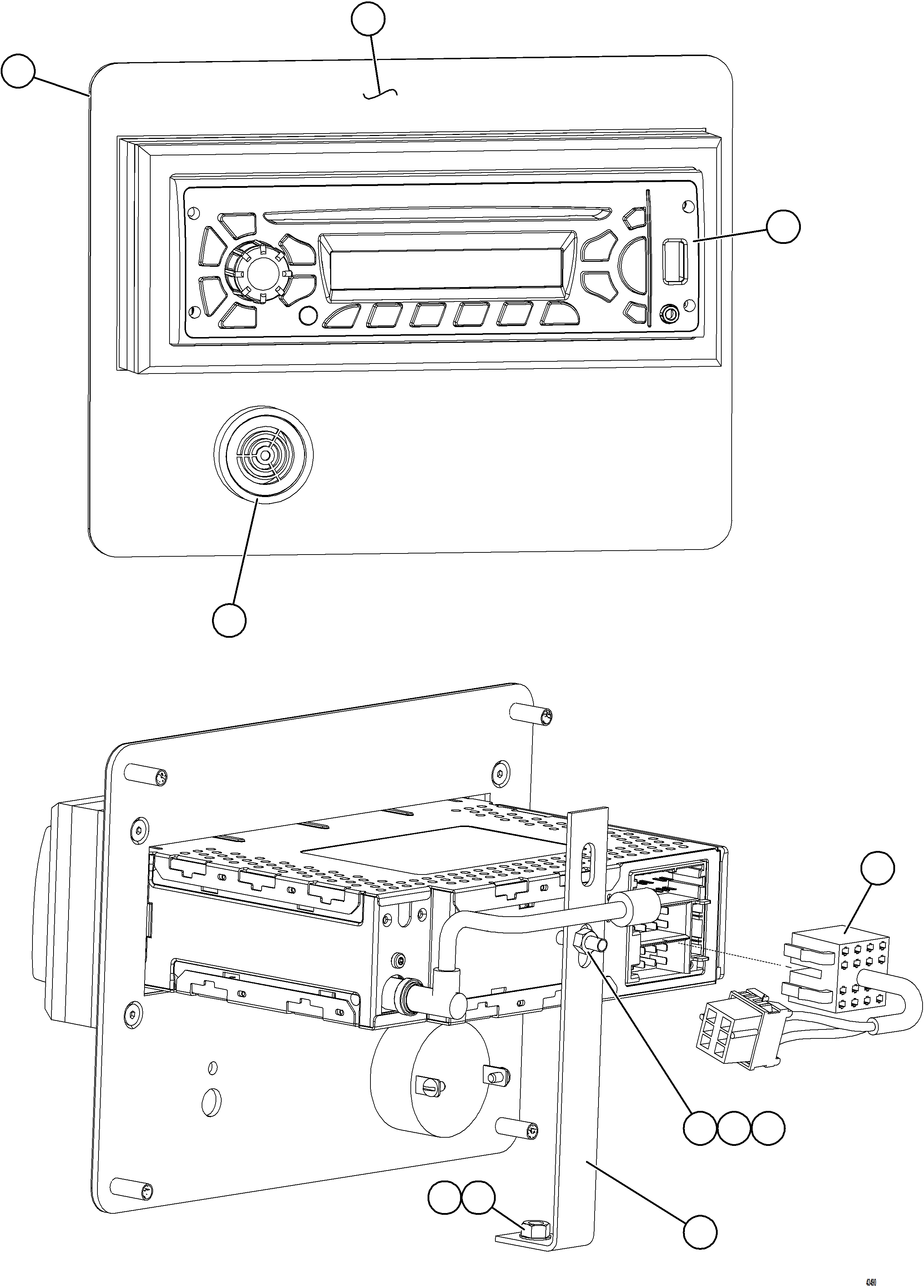 Komatsu parts book diagram for AFE59-FW 930E-4 S/N A31849 & A31860  CERREJON: RADIO MODULE