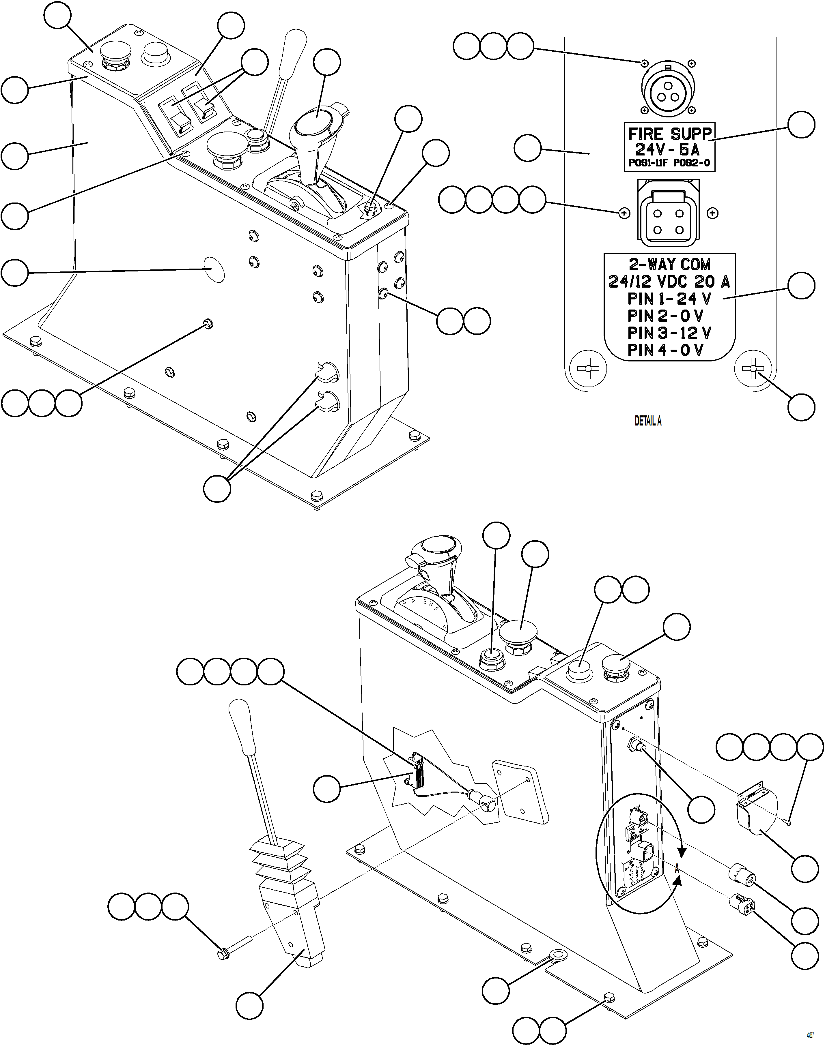 Komatsu parts book diagram for AFE59-FW 930E-4 S/N A31849 & A31860  CERREJON: CENTER CONSOLE MODULE INSTALLATION