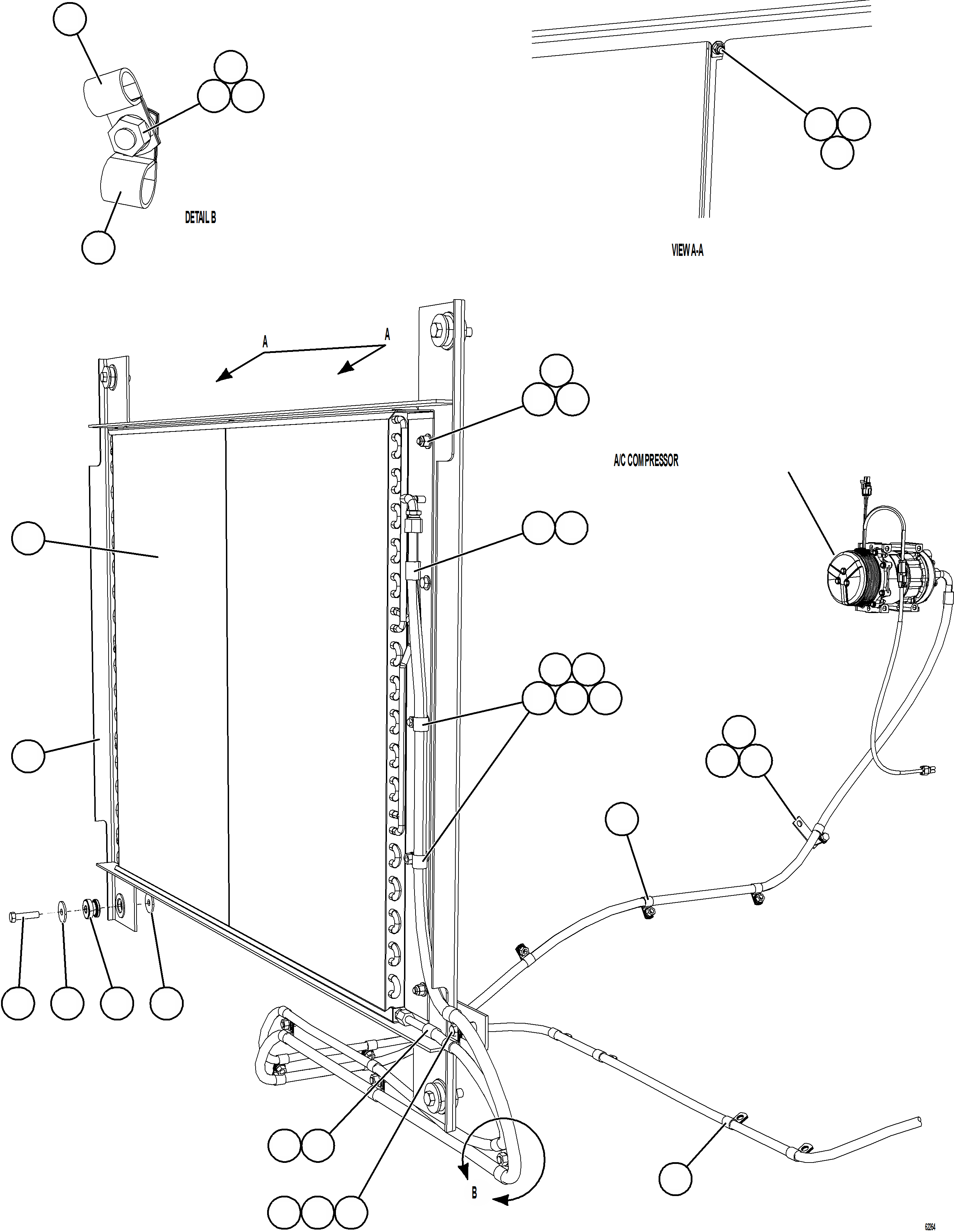 Komatsu parts book diagram for AFE59-FW 930E-4 S/N A31849 & A31860  CERREJON: AIR CONDITIONING - CONDENSER INSTALLATION