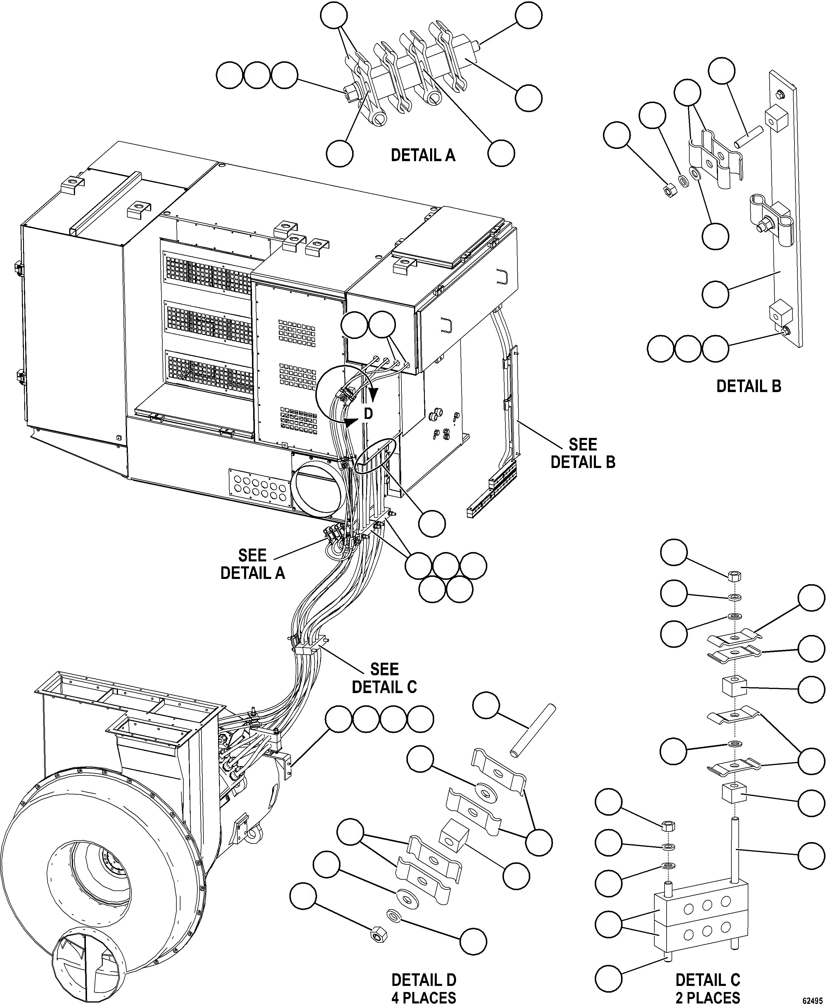 Komatsu parts book diagram for AFE59-FW 930E-4 S/N A31849 & A31860  CERREJON: CONTROL CABINET EXTERNAL WIRING    3/3