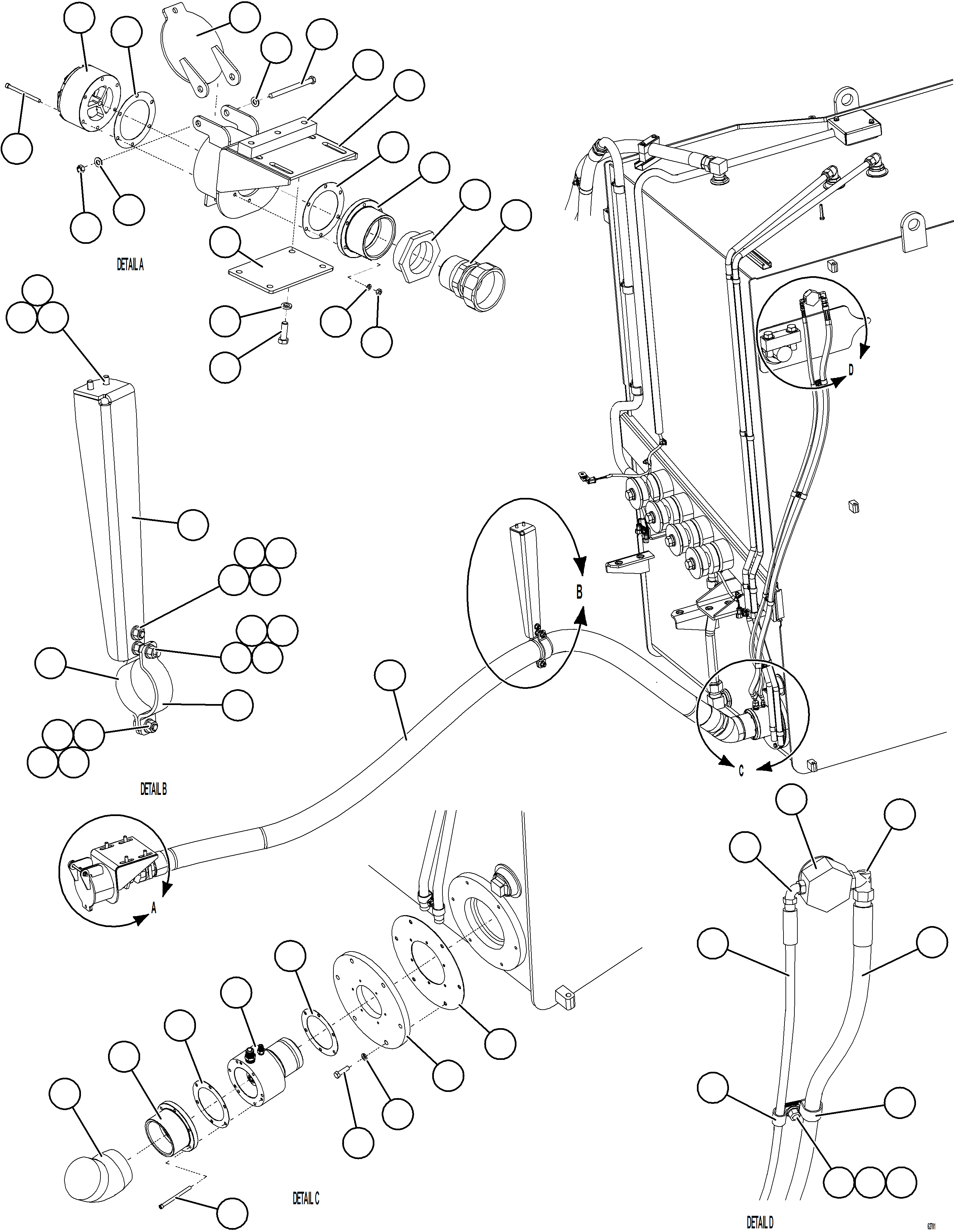 Komatsu parts book diagram for AFE59-FW 930E-4 S/N A31849 & A31860  CERREJON: FUEL TANK QUICK FILL - LH