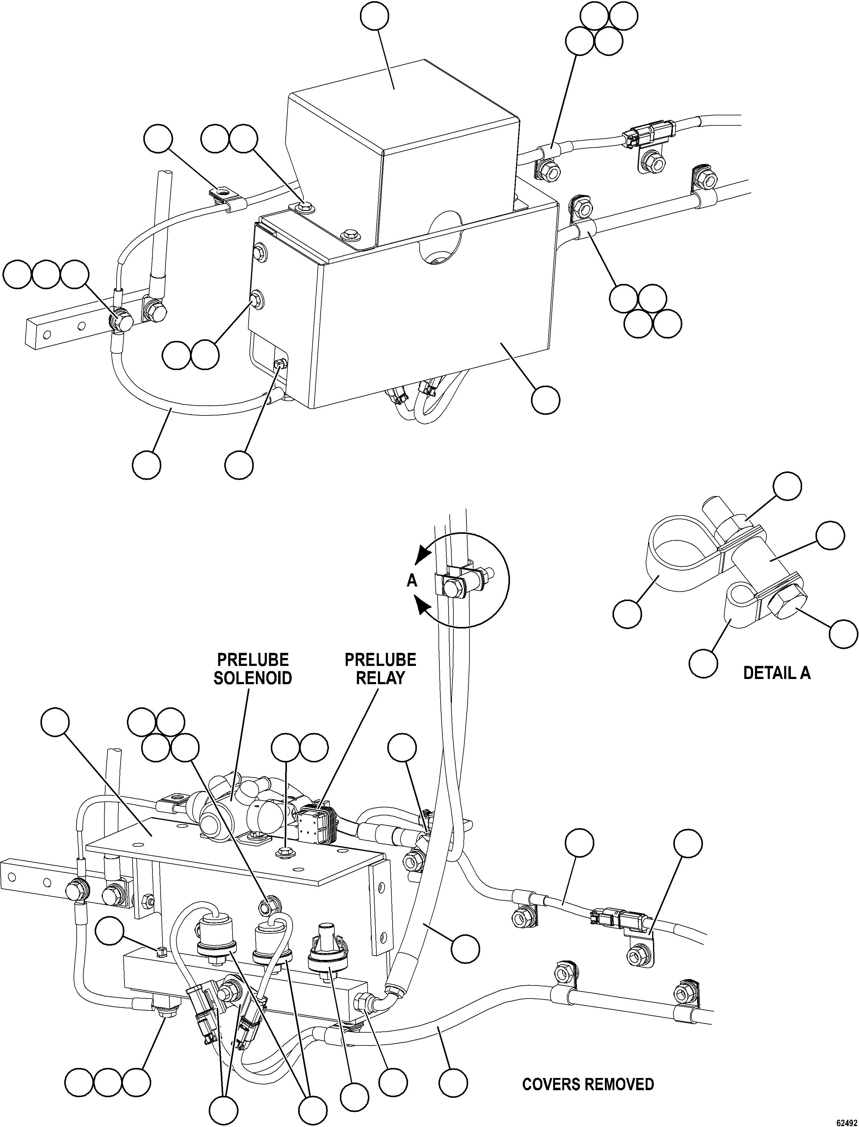 Komatsu parts book diagram for AFE59-FW 930E-4 S/N A31849 & A31860  CERREJON: ENGINE WIRING - OIL PRESSURE MANIFOLD