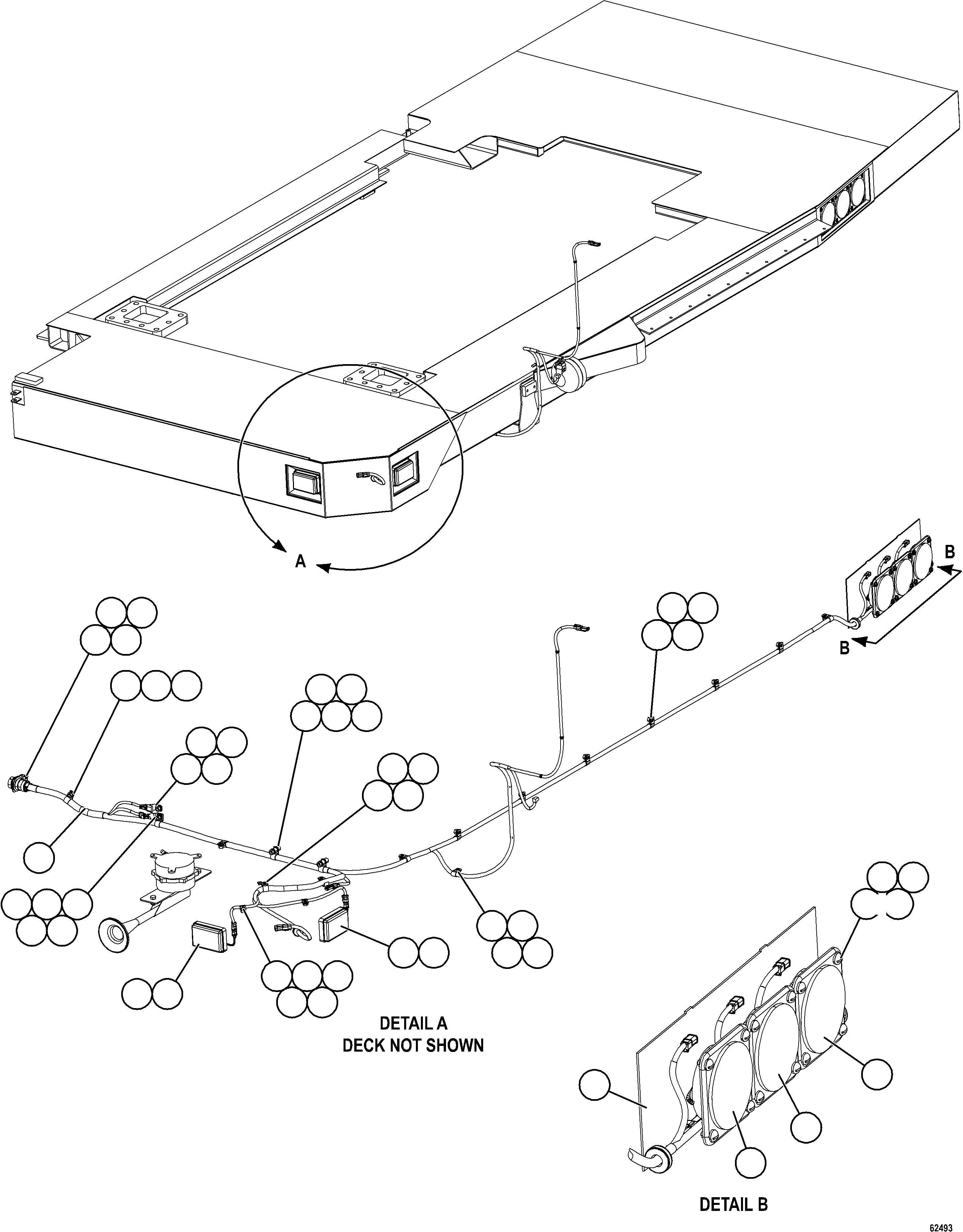 Komatsu parts book diagram for AFE59-FW 930E-4 S/N A31849 & A31860  CERREJON: LH DECK WIRING & LIGHTS