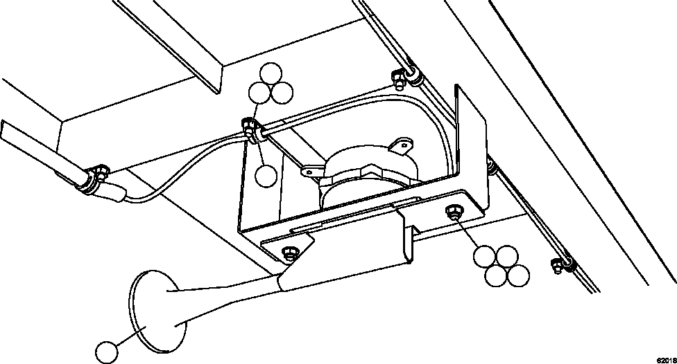 Komatsu parts book diagram for AFE59-FW 930E-4 S/N A31849 & A31860  CERREJON: HORN INSTALLATION