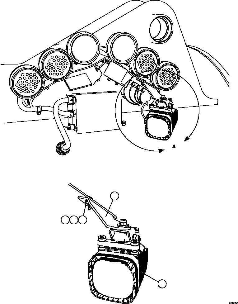 Komatsu parts book diagram for AFE59-FW 930E-4 S/N A31849 & A31860  CERREJON: AXLE MOUNTED BACKUP LIGHT