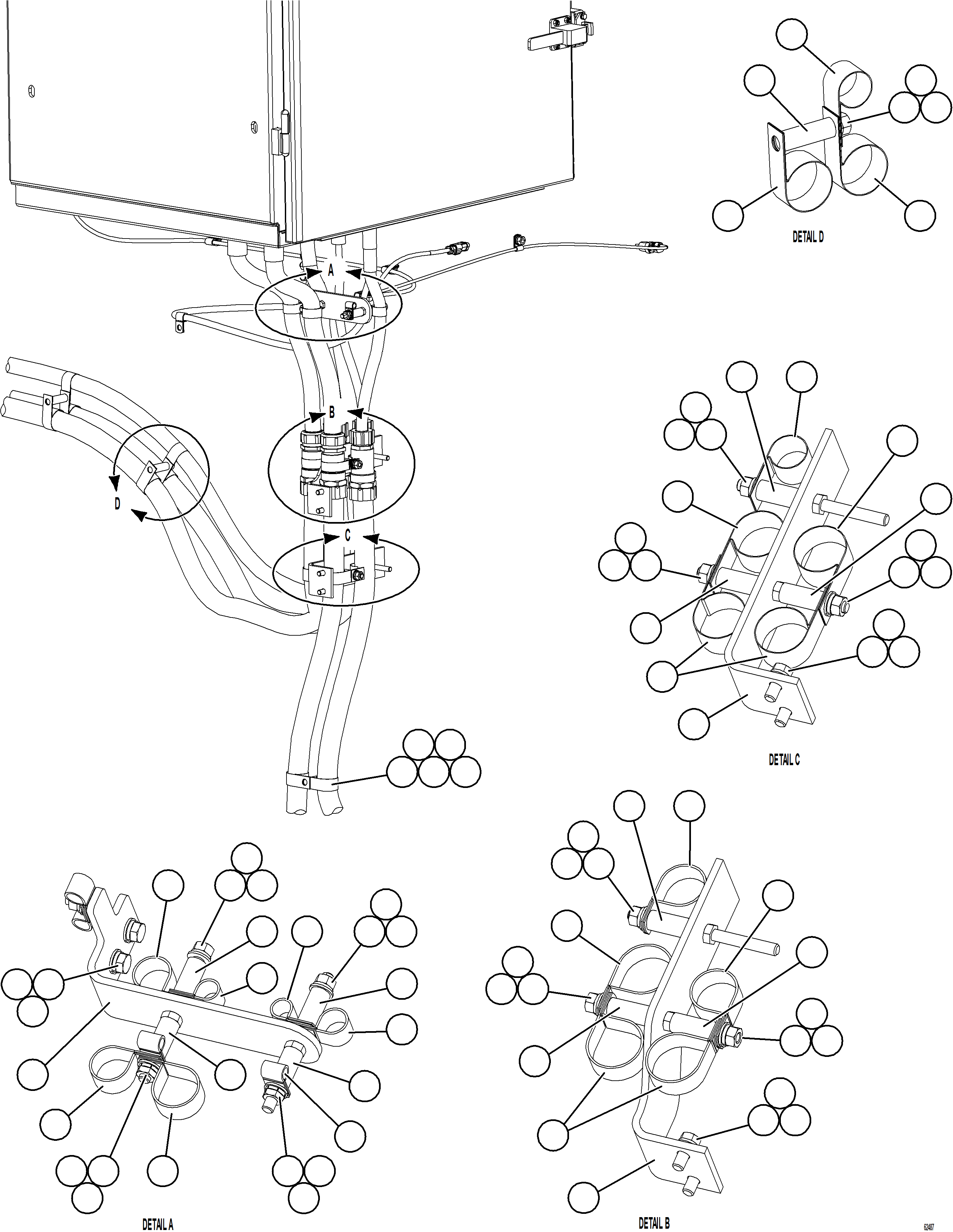 Komatsu parts book diagram for AFE59-FW 930E-4 S/N A31849 & A31860  CERREJON: AUXILIARY CONTROL CABINET EXTERNAL HARNESSES